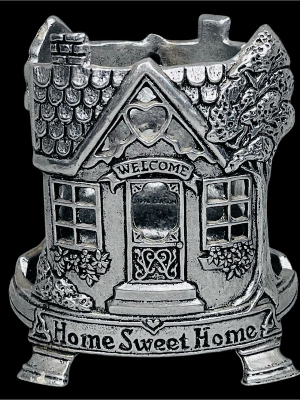 Yankee Candle Co Home Sweet Home Silver House candle holder